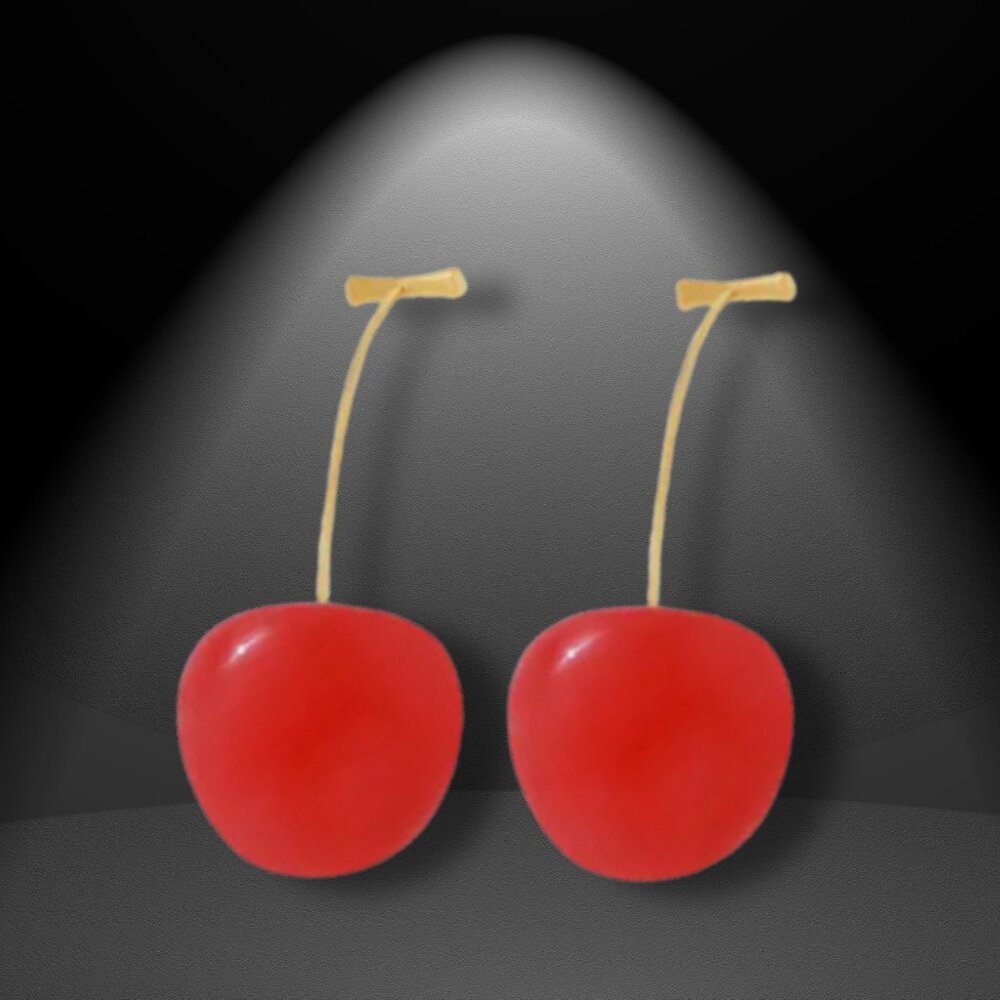 Cherry Drop Earrings 🍒 Trendy Resin & 14K Gold Plated Stainless Steel